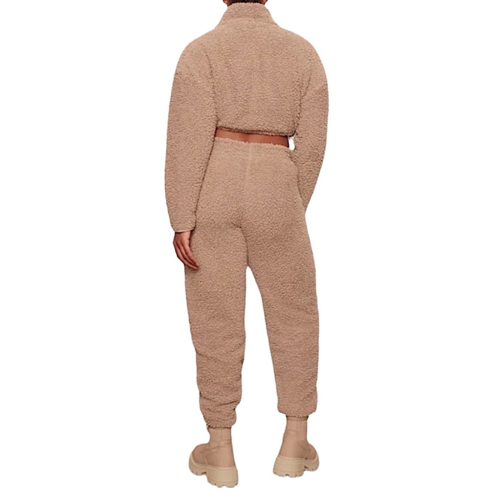 tigers eye SKIMS teddy joggers | zipper pockets | sherpa | furry pants - Picture 4 of 7